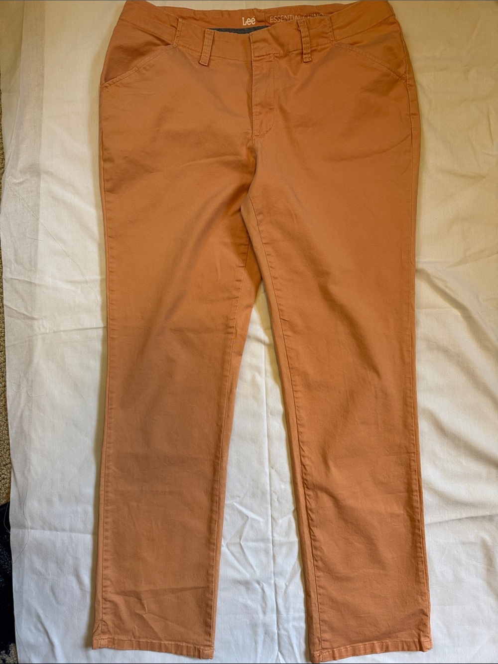 Lee Women's Pastel Orange Straight-Leg Trousers